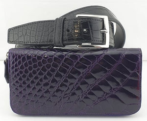 Bundle 5 - NMB 35mm(Black)(Belt-Matte)+NSB 6742 (Violet)(Ladies Long Purse-Glazed)