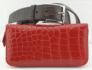 Bundle 5 - NMB 35mm(Brown)(Belt-Matte)+NSB 6742 (Flame)(Ladies Long Purse-Glazed)