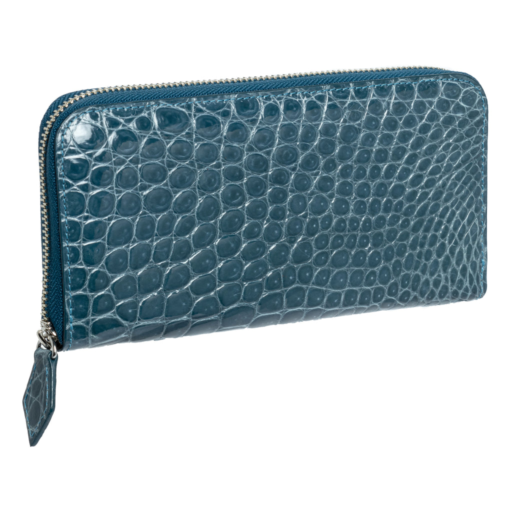 Ladies Long Purse NSB 6742 Blue Grey Glazed