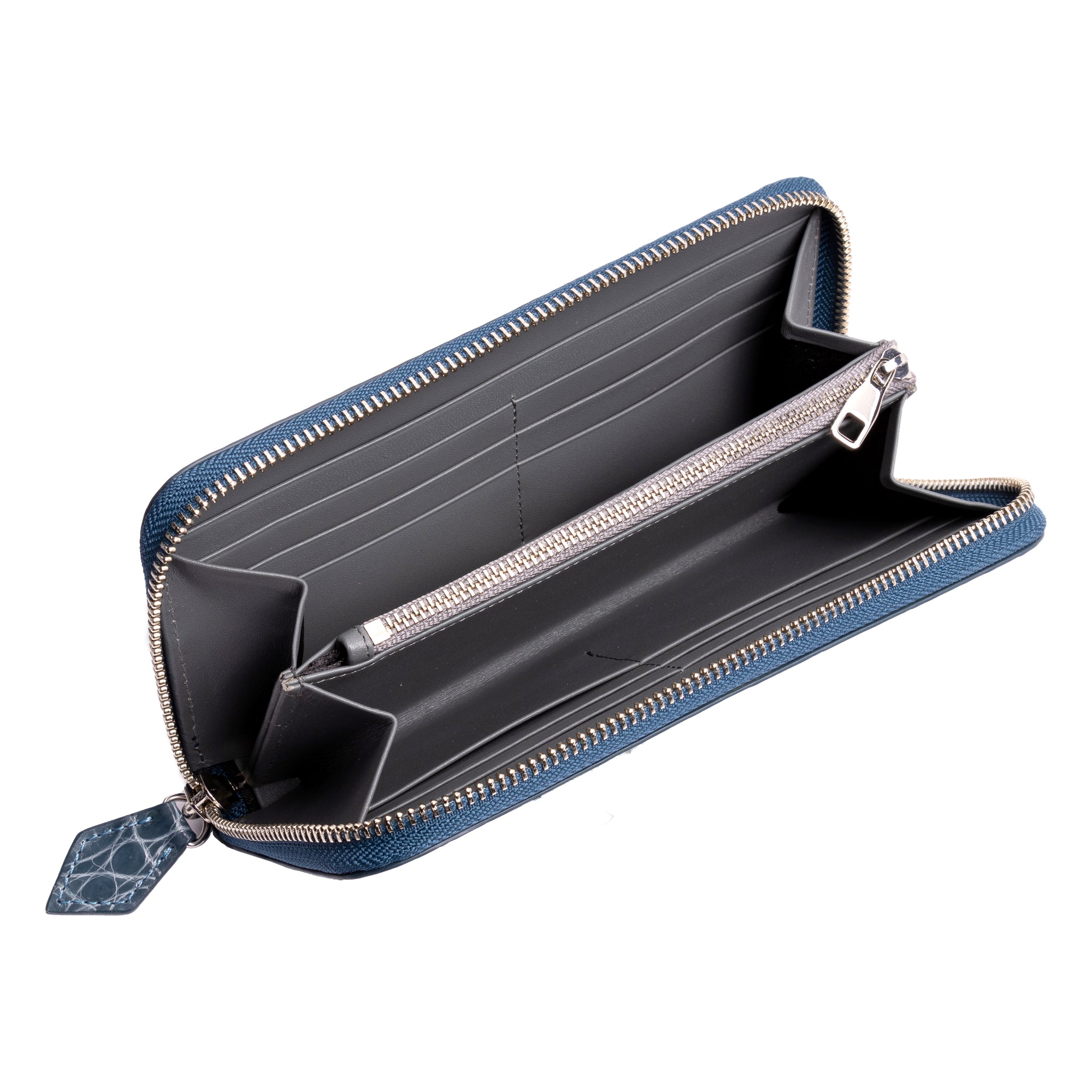 Ladies Long Purse NSB 6742 Blue Grey Glazed