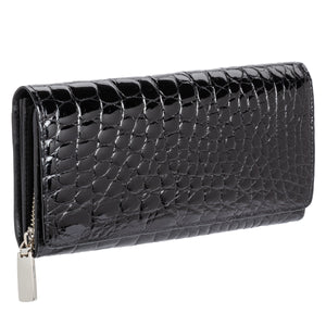 Ladies Long Purse NSB 81164 Black Glazed