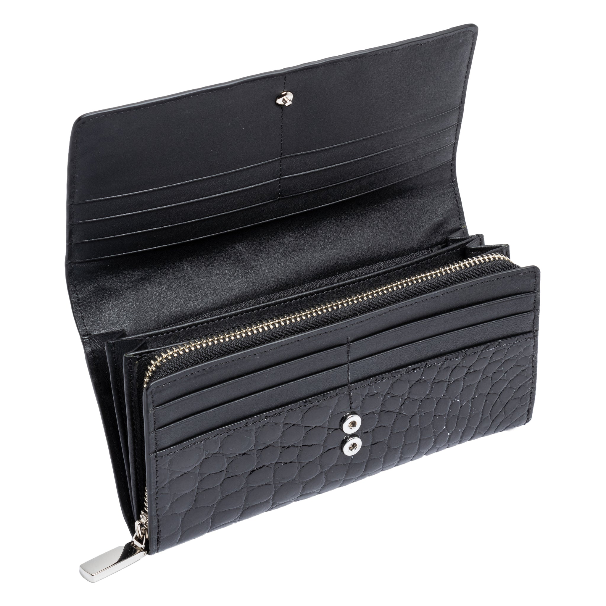 Ladies Long Purse NSB 81164 Black Glazed