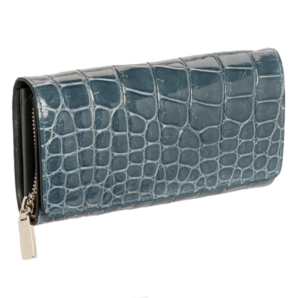 Ladies Long Purse NSB 81164 Blue Grey Glazed