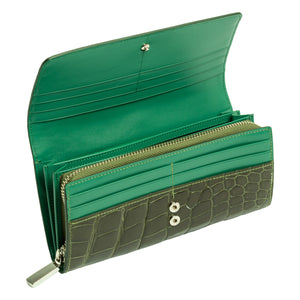 Ladies Long Purse NSB 81164 Vert Glazed